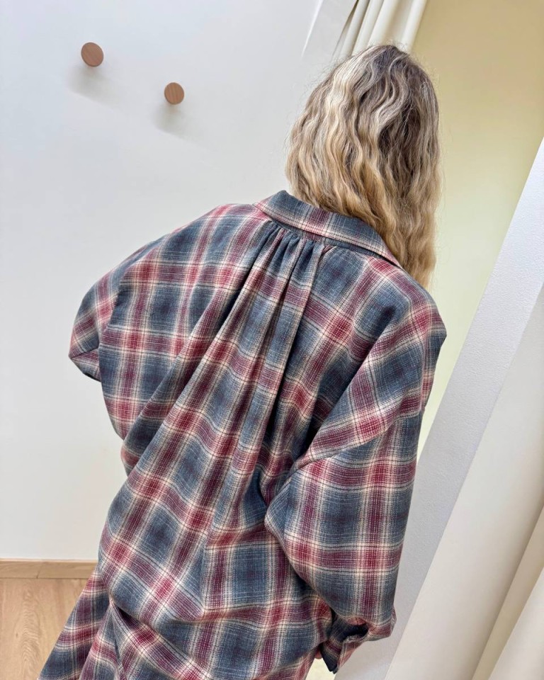 Twin set camicia e top check bordeaux e grigio Vicolo Shop Online Twin set camicia e top check bordeaux e grigio Vicolo