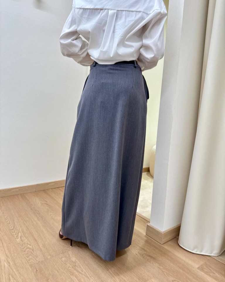 Gonna a pieghe con cintura grigia Susy Mix Shop Online Gonna a pieghe con cintura grigia Susy Mix