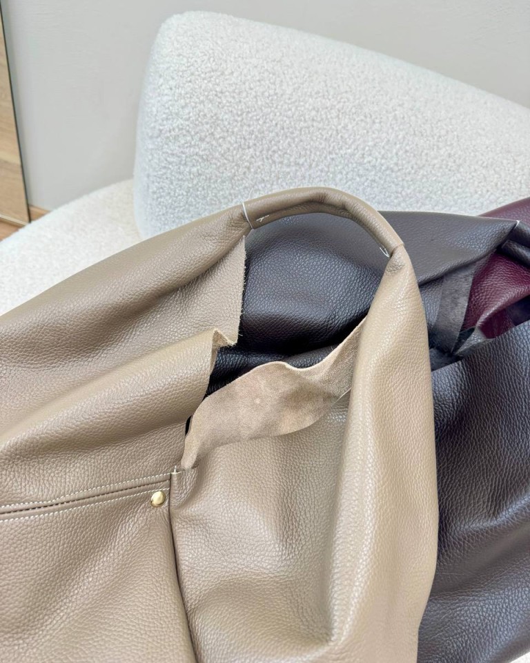 Borsa shopper in vera pelle tortora Shop Online Borsa shopper in vera pelle tortora