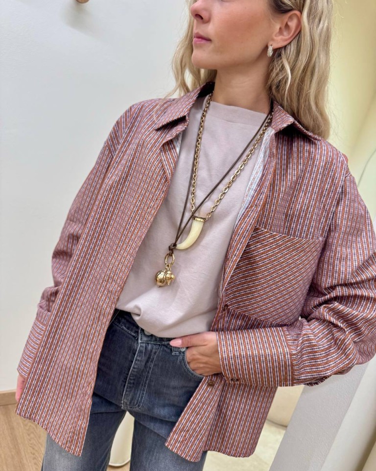 Camicia check ruggine e lilla HaveOne Shop Online Camicia check ruggine e lilla HaveOne
