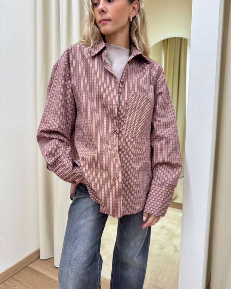 Camicia check ruggine e lilla HaveOne Shop Online Camicia check ruggine e lilla HaveOne