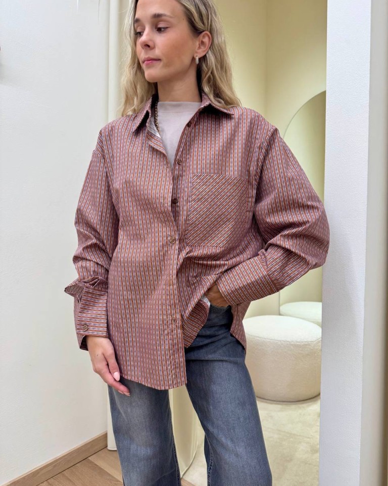 Camicia check ruggine e lilla HaveOne Shop Online Camicia check ruggine e lilla HaveOne