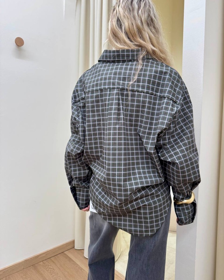 Camicia check militare e lilla HaveOne Shop Online Camicia check militare e lilla HaveOne