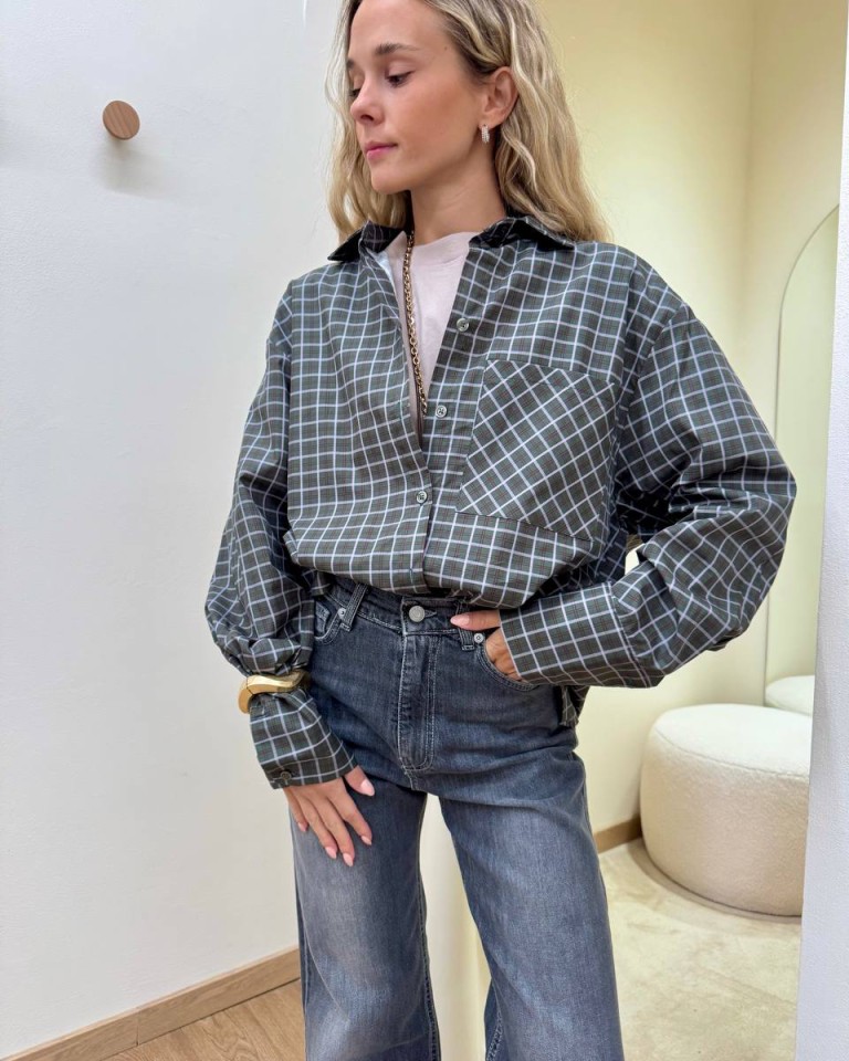 Camicia check militare e lilla HaveOne Shop Online Camicia check militare e lilla HaveOne
