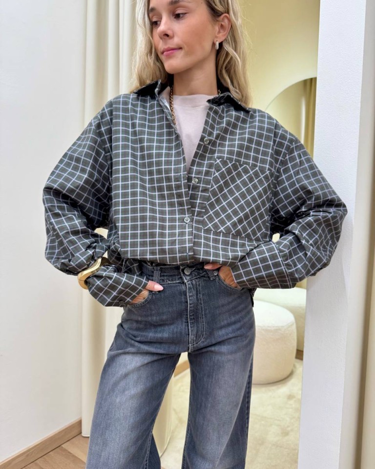 Camicia check militare e lilla HaveOne Shop Online Camicia check militare e lilla HaveOne