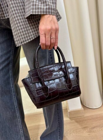 Shop Online Borsa rigida mini croco moro