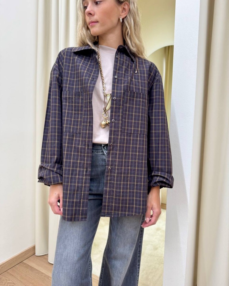 Camicia check prugna e olio HaveOne Shop Online Camicia check prugna e olio HaveOne