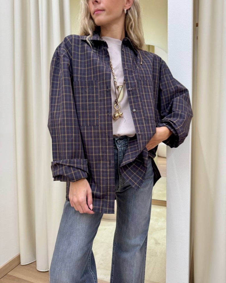 Camicia check prugna e olio HaveOne Shop Online Camicia check prugna e olio HaveOne