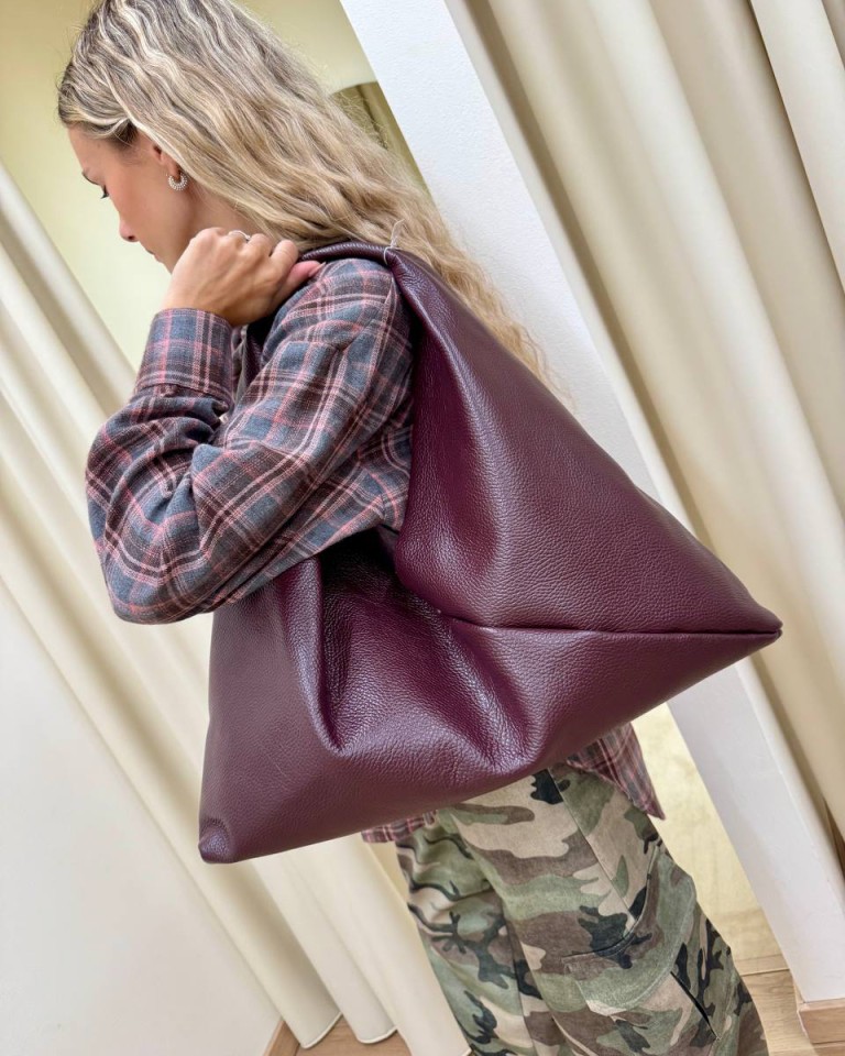 Borsa shopper vera pelle vino Shop Online Borsa shopper vera pelle vino
