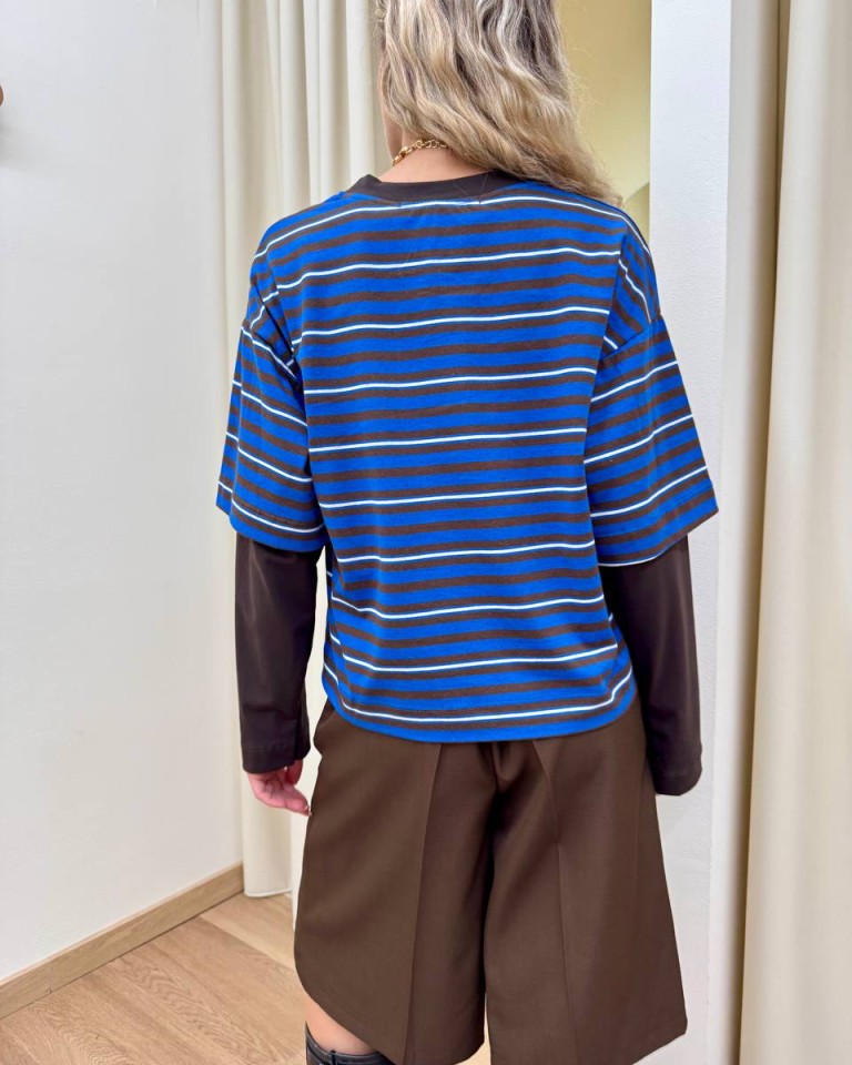 Maglia doppia manica righe blu e moro HaveOne Shop Online Maglia doppia manica righe blu e moro HaveOne