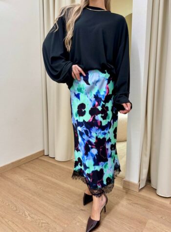 Shop Online Gonna midi PEONIE acquarello turchese Tensione In