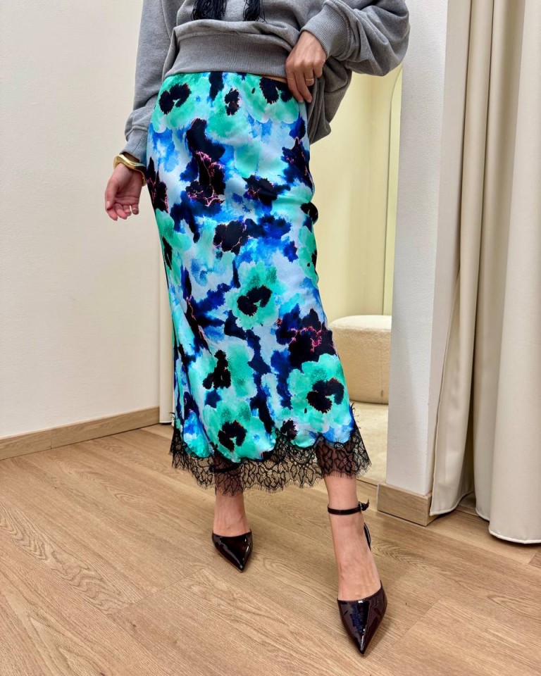 Longuette PEONIE acquarello turchese Tensione In Shop Online Longuette PEONIE acquarello turchese Tensione In