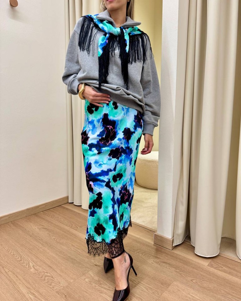 Longuette PEONIE acquarello turchese Tensione In Shop Online Longuette PEONIE acquarello turchese Tensione In