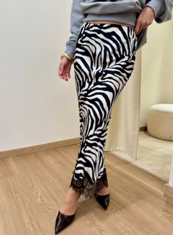 Shop Online Longuette ZEBRA panna e nera con pizzo Tensione In