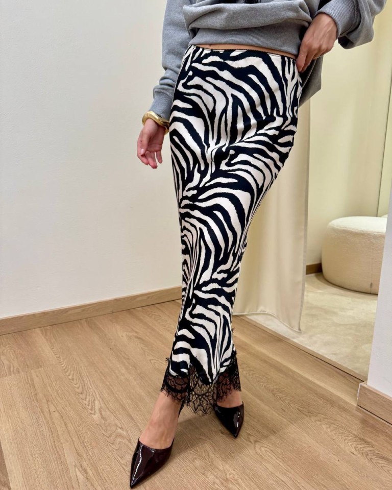 Longuette ZEBRA panna e nera con pizzo Tensione In Shop Online Longuette ZEBRA panna e nera con pizzo Tensione In