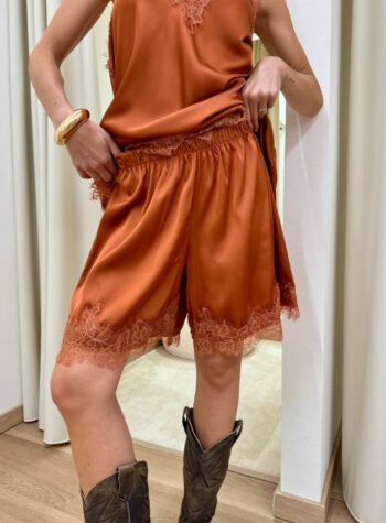 Shop Online Bermuda satin con pizzo ruggine HaveOne