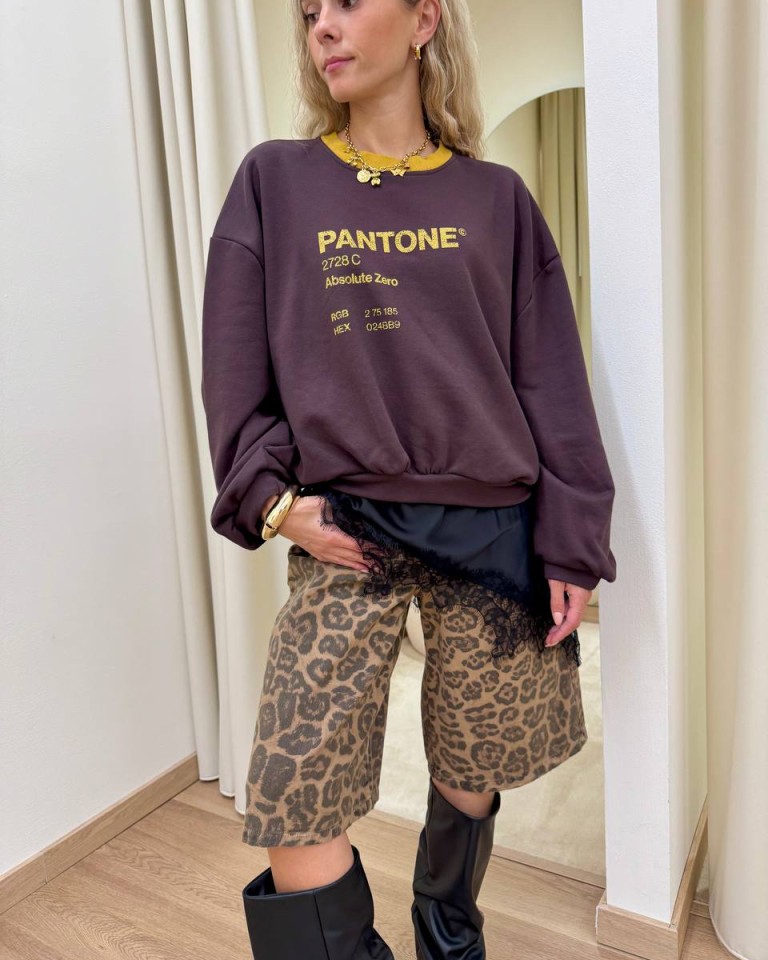 Felpa over stampa Pantone moro e senape HaveOne Shop Online Felpa over stampa Pantone moro e senape HaveOne