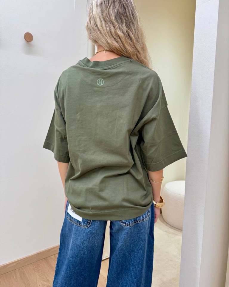 T-shirt over verde militare HaveOne Shop Online T-shirt over verde militare HaveOne