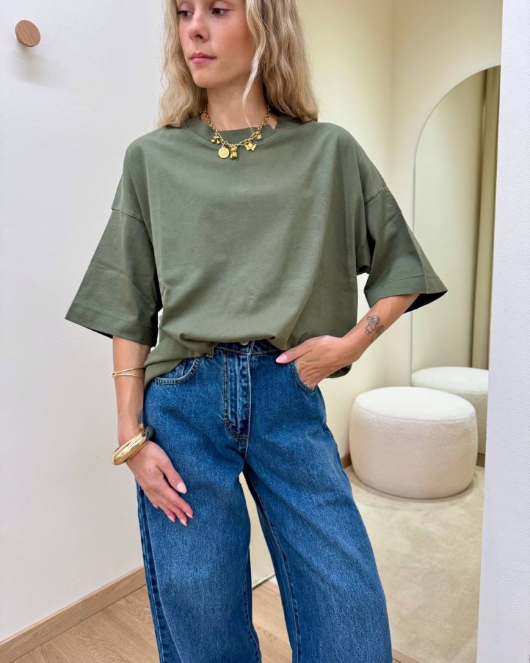 T-shirt over verde militare HaveOne Shop Online T-shirt over verde militare HaveOne