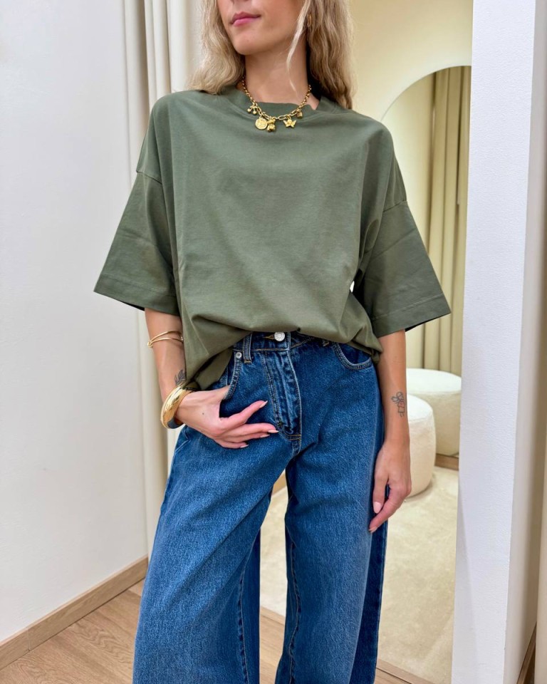 T-shirt over verde militare HaveOne Shop Online T-shirt over verde militare HaveOne