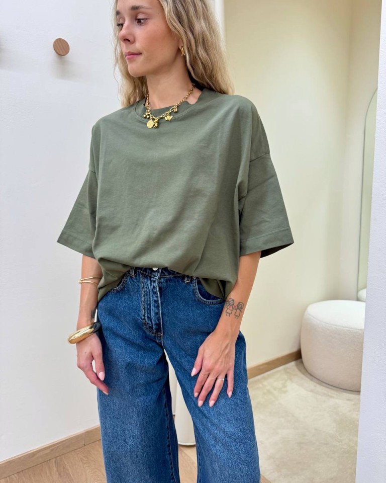 T-shirt over verde militare HaveOne Shop Online T-shirt over verde militare HaveOne