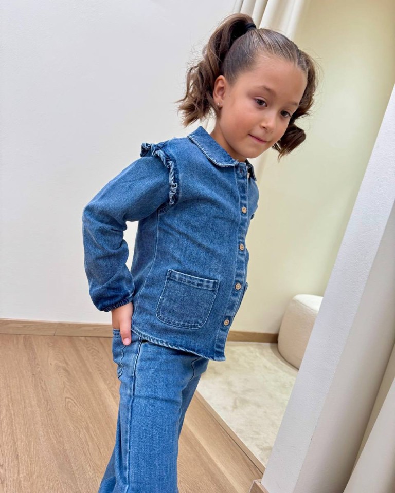 Camicia in denim rouches Lil'Atelier Shop Online Camicia in denim rouches Lil'Atelier