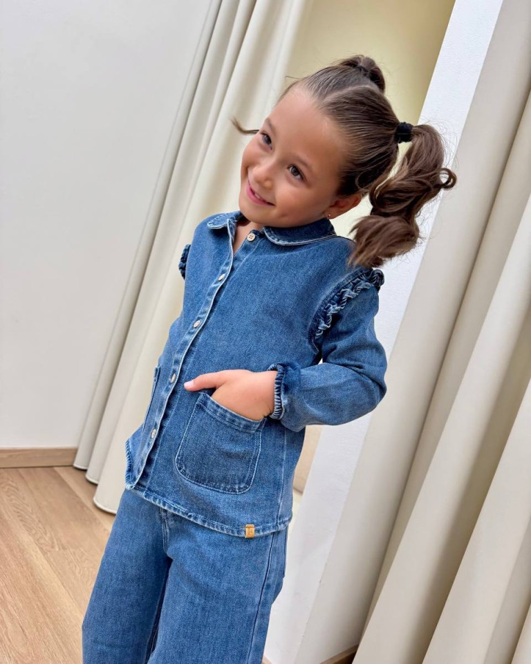 Camicia in denim rouches Lil'Atelier Shop Online Camicia in denim rouches Lil'Atelier