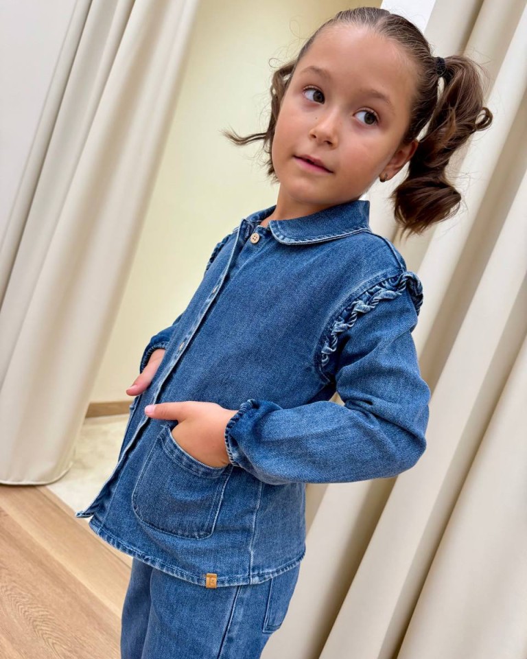 Camicia in denim rouches Lil'Atelier Shop Online Camicia in denim rouches Lil'Atelier