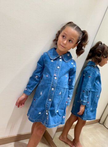 Shop Online Vestito chemisier denim con ricami Name it