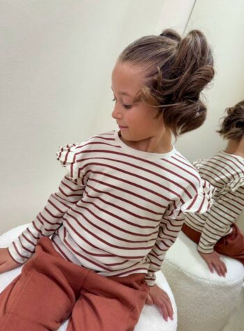 Shop Online Maglietta righe burro e ruggine Lil'Atelier
