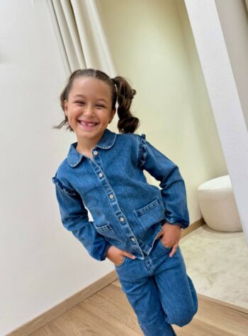 Shop Online Camicia in denim rouches Lil'Atelier