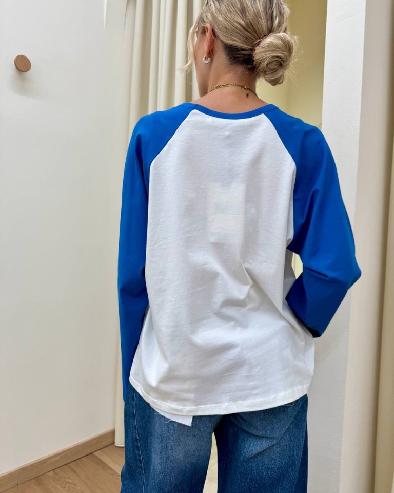 Maglia burro stampa "Cherry Pop" blu e bordeaux HaveOne Shop Online Maglia burro stampa "Cherry Pop" blu e bordeaux HaveOne