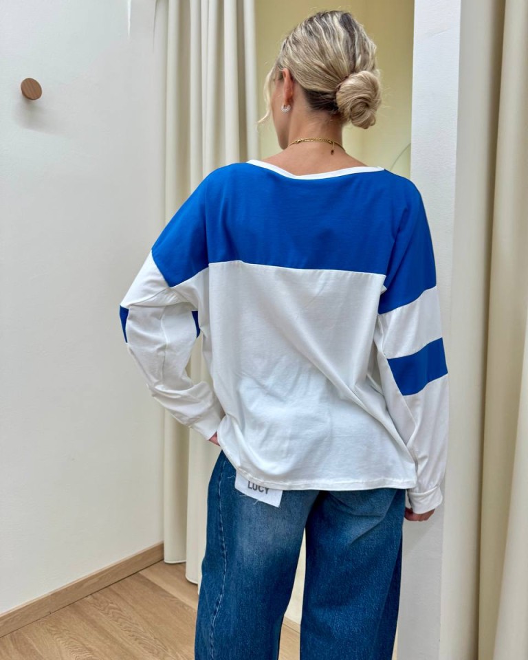 Maglia stampa "Gold digă»ger" panna e blu HaveOne Shop Online Maglia stampa "Gold digă»ger" panna e blu HaveOne