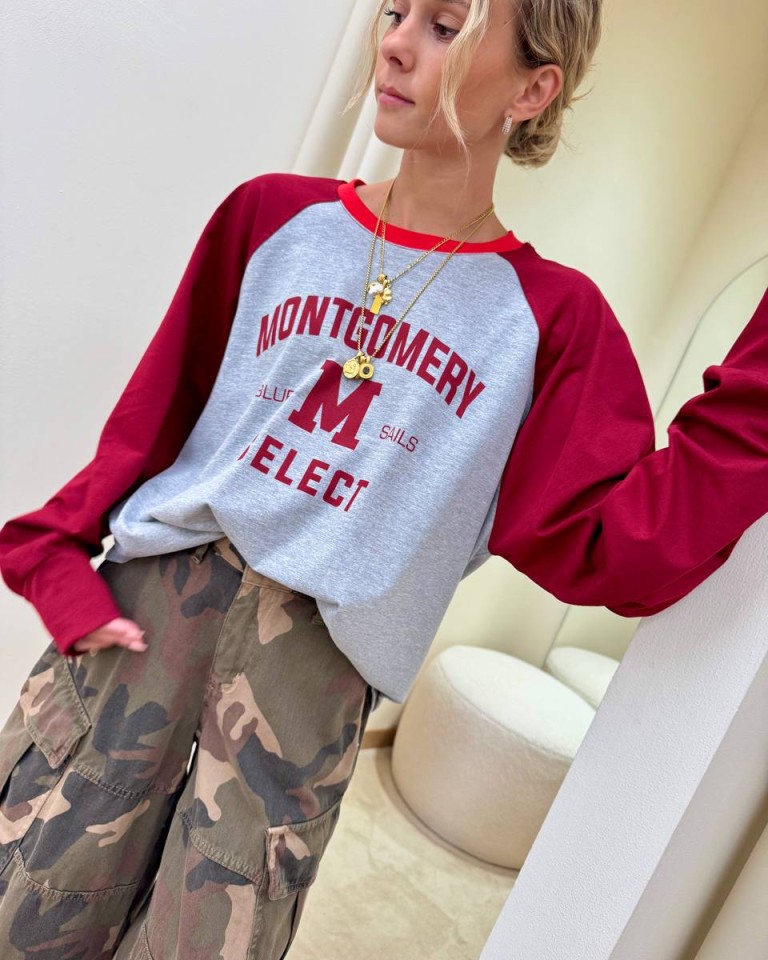 Maglia stampa Montgomery grigio e bordeaux HaveOne Shop Online Maglia stampa Montgomery grigio e bordeaux HaveOne