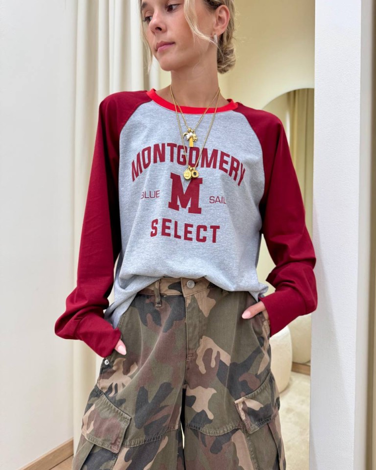 Maglia stampa Montgomery grigio e bordeaux HaveOne Shop Online Maglia stampa Montgomery grigio e bordeaux HaveOne