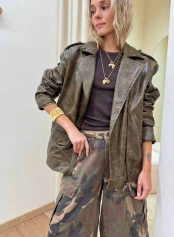 Shop Online Chiodo in ecopelle militare HaveOne
