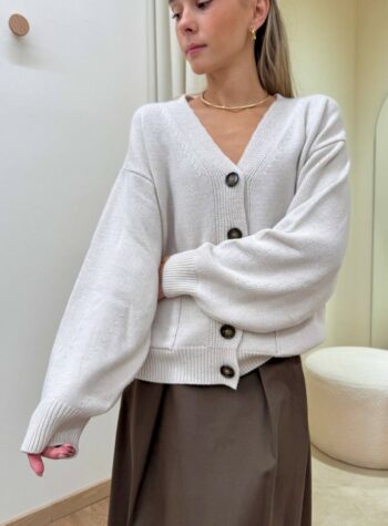 Shop Online Cardigan in maglia con tasche talco Kontatto