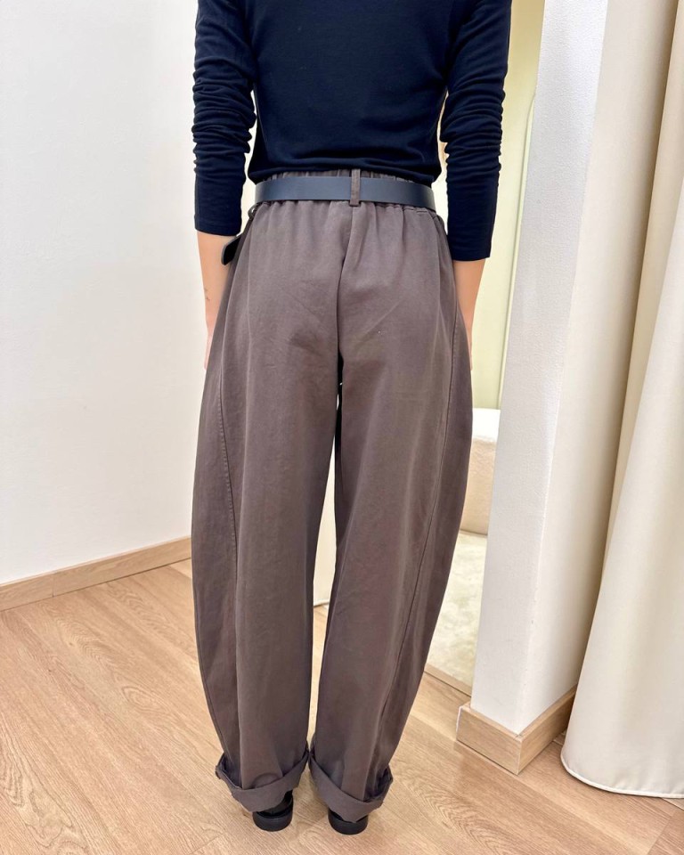 Pantalone cotone barrel moro con cintura Susy Mix Shop Online Pantalone cotone barrel moro con cintura Susy Mix