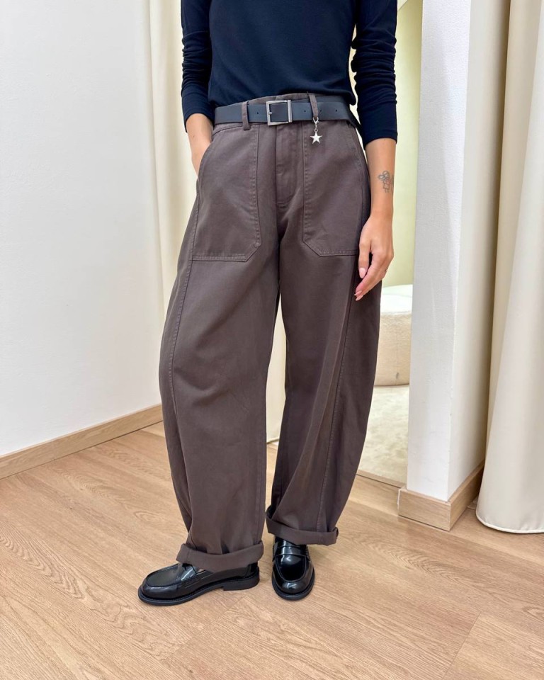 Pantalone cotone barrel moro con cintura Susy Mix Shop Online Pantalone cotone barrel moro con cintura Susy Mix