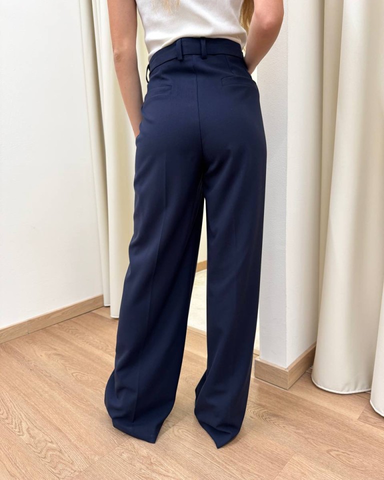 Pantalone palazzo classico blu Tensione In Shop Online Pantalone palazzo classico blu Tensione In