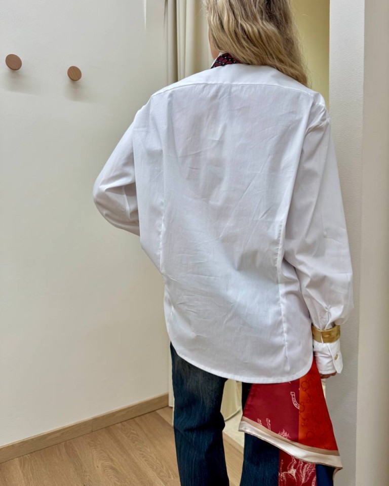 Camicia over bianca cravatta microfantasia Tensione In Shop Online Camicia over bianca cravatta microfantasia Tensione In