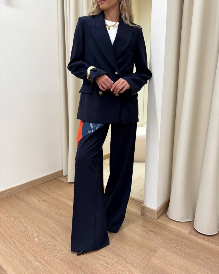 Pantalone palazzo classico blu Tensione In Shop Online Pantalone palazzo classico blu Tensione In