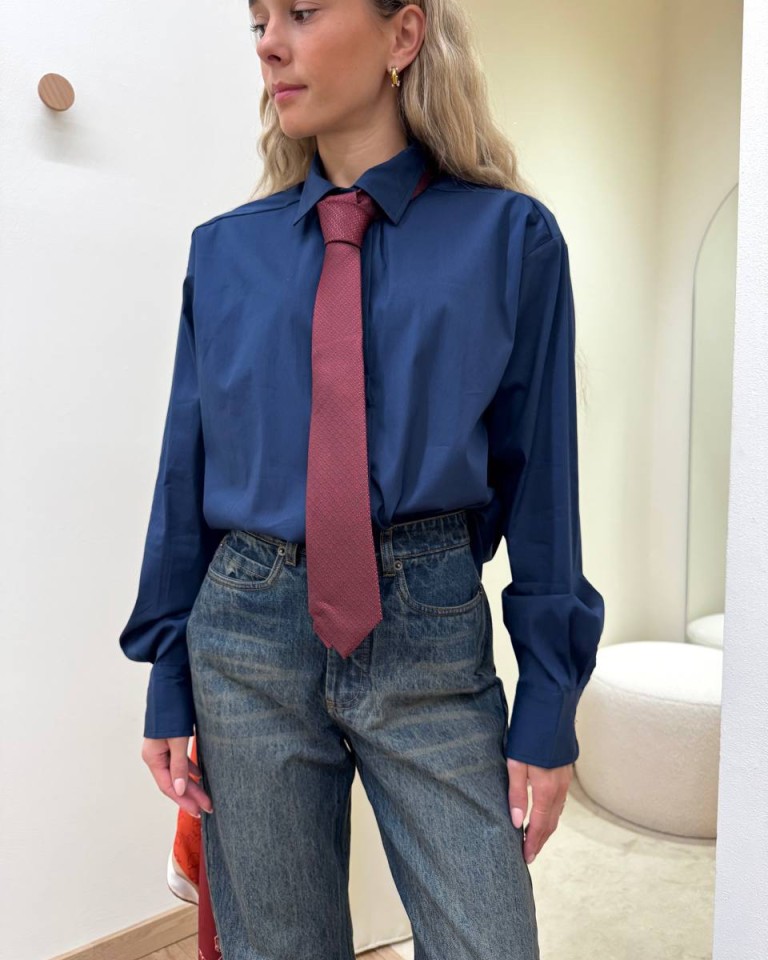 Camicia over blu cravatta microfantasia Tensione In Shop Online Camicia over blu cravatta microfantasia Tensione In