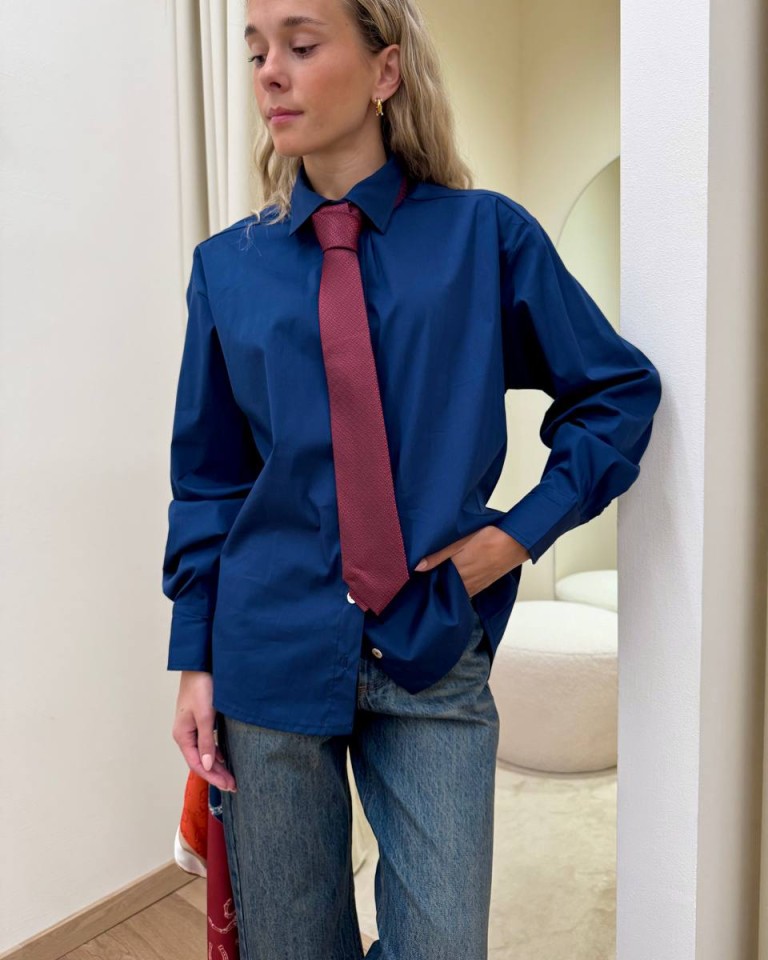 Camicia over blu cravatta microfantasia Tensione In Shop Online Camicia over blu cravatta microfantasia Tensione In