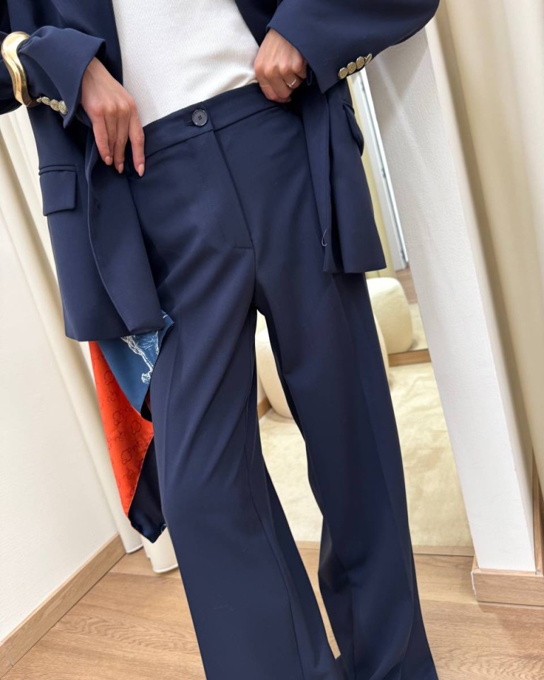 Pantalone palazzo classico blu Tensione In Shop Online Pantalone palazzo classico blu Tensione In