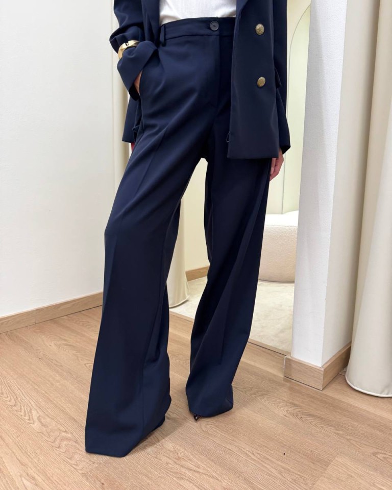 Pantalone palazzo classico blu Tensione In Shop Online Pantalone palazzo classico blu Tensione In