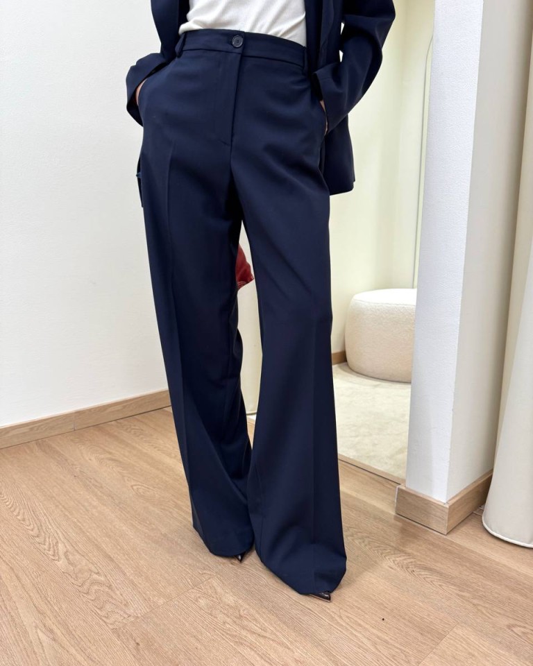 Pantalone palazzo classico blu Tensione In Shop Online Pantalone palazzo classico blu Tensione In