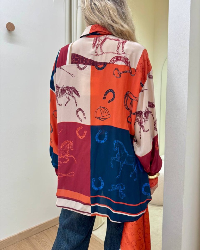 Camicia over fluida fantasia equestrian Tensione In Shop Online Camicia over fluida fantasia equestrian Tensione In