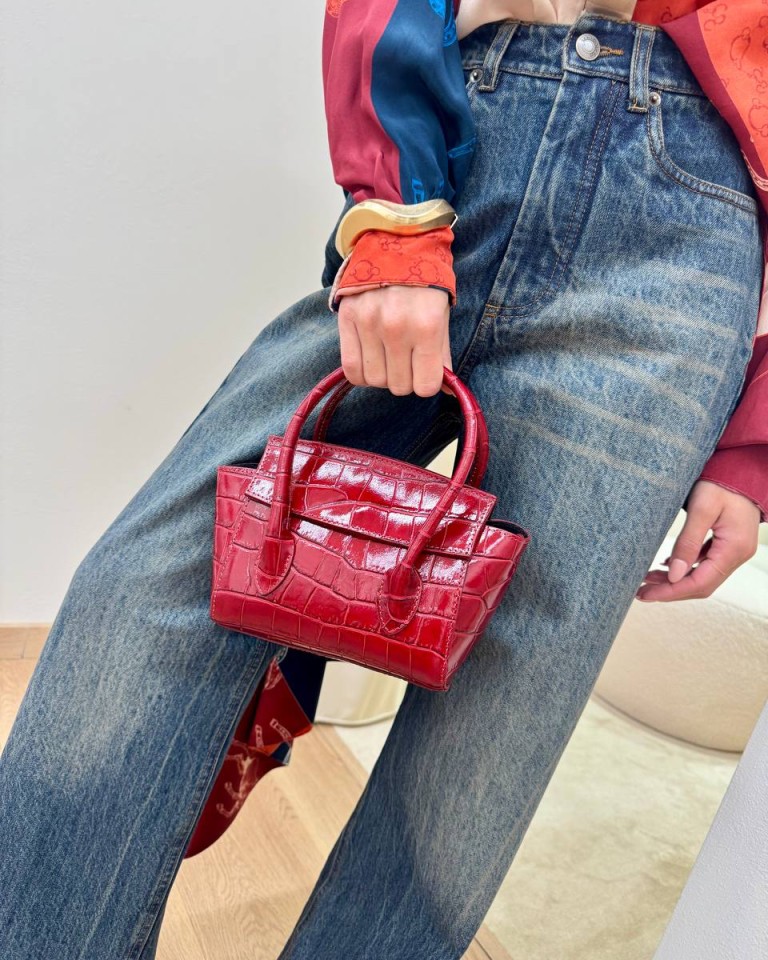 Borsa rigida mini croco bordeaux Shop Online Borsa rigida mini croco bordeaux