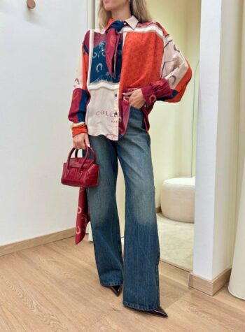 Shop Online Jeans blu scuro sfumato the con foulard Tensione In